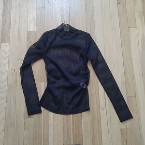 DAZY BLACK SHEER HIGH COLLAR TOP